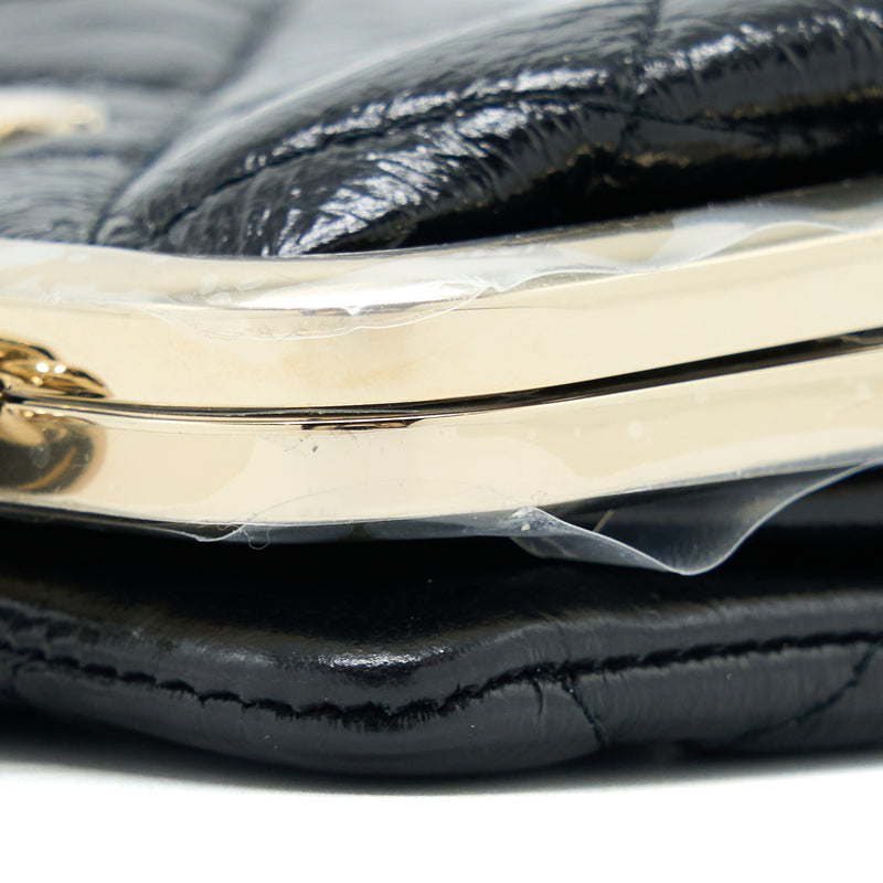 Chanel Quilted Mini Clip With Chain Aged Calfskin Black LGHW