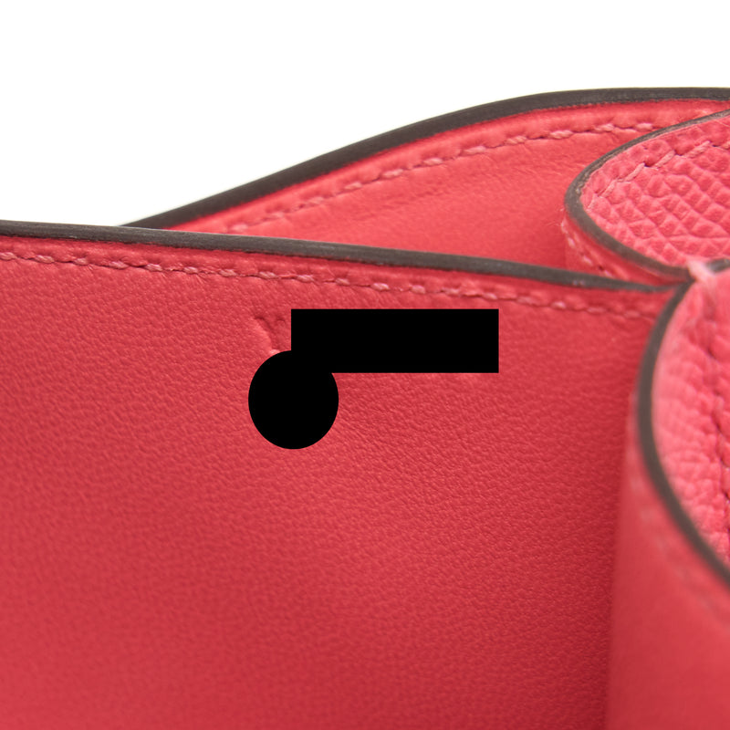 Hermes Constance Mini Epsom Rose Azalee SHW Stamp Y