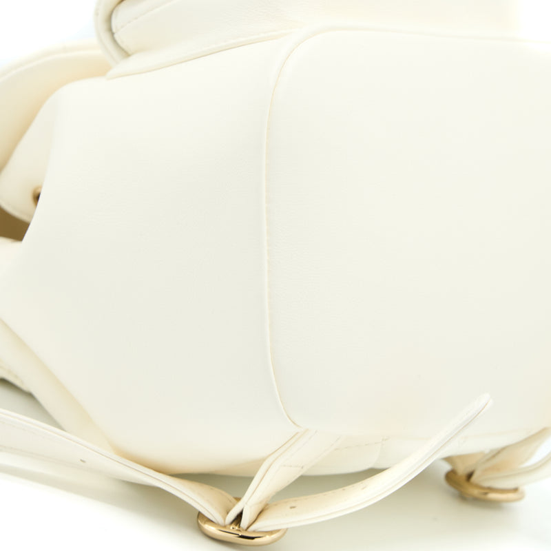 Chanel Duma Mini Backpack Lambskin White LGHW (Microchip)