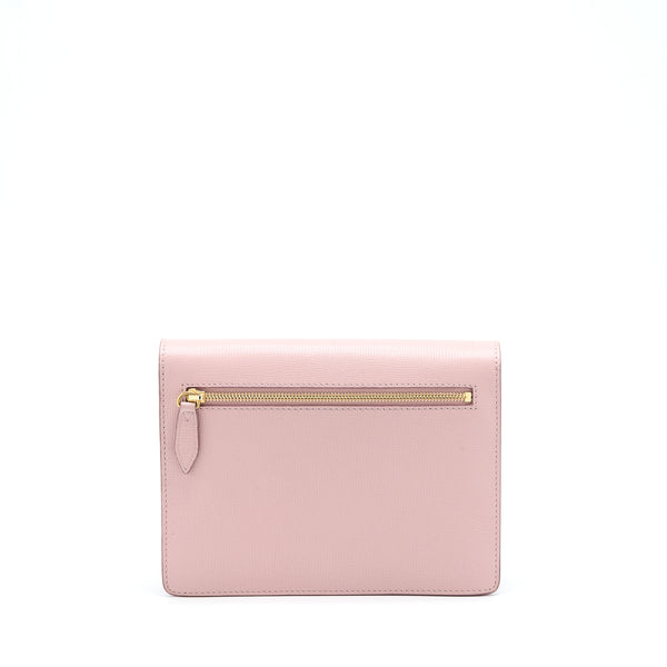 Burberry Small Leather And House Check Crossbody Bag Pale Orchid