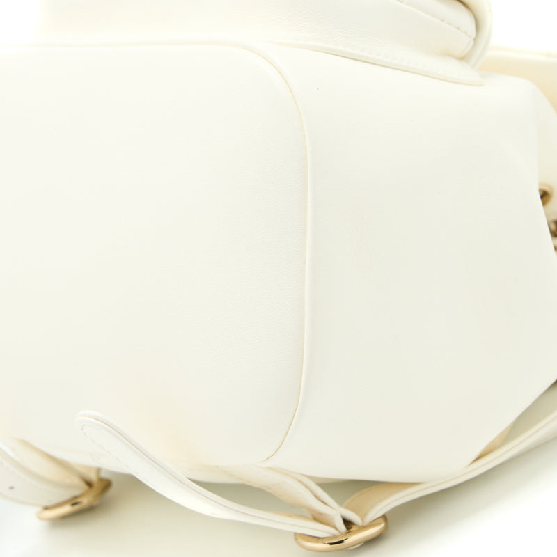 Chanel Duma Mini Backpack Lambskin White LGHW (Microchip)