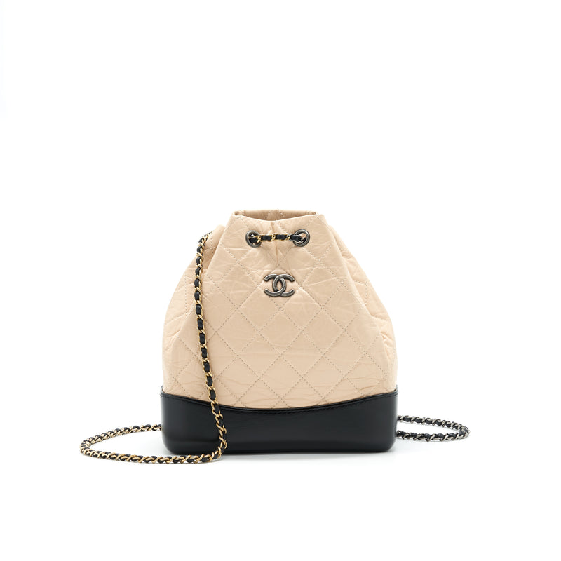 CHANEL GABRIELLE BACKPACK IN AGED CALFSKIN QUILTED LEATHER BEIGE