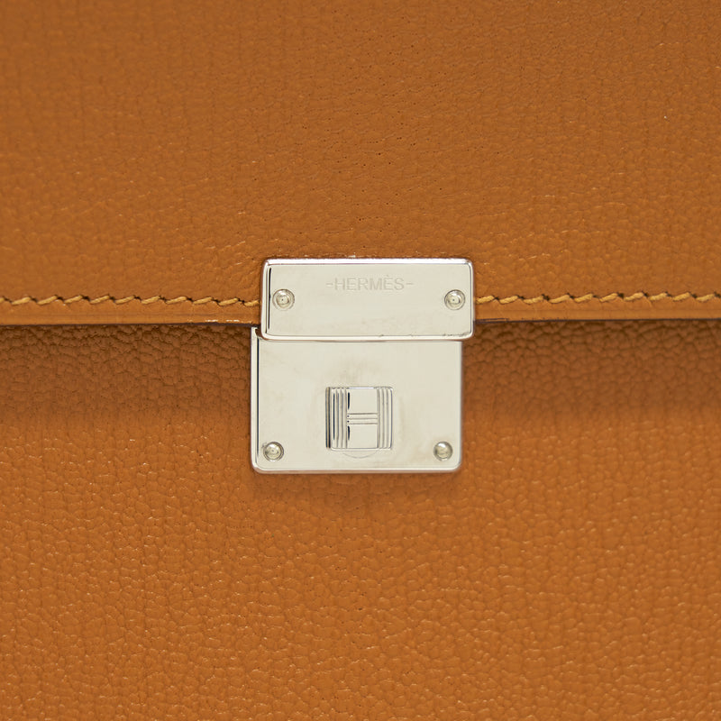 Hermes Clic 16 Wallet Goatskin Caramel SHW Stamp Y