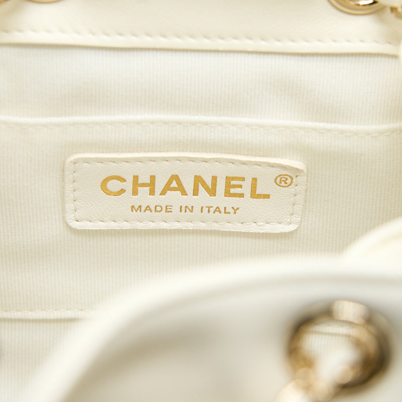 Chanel Duma Mini Backpack Lambskin White LGHW (Microchip)