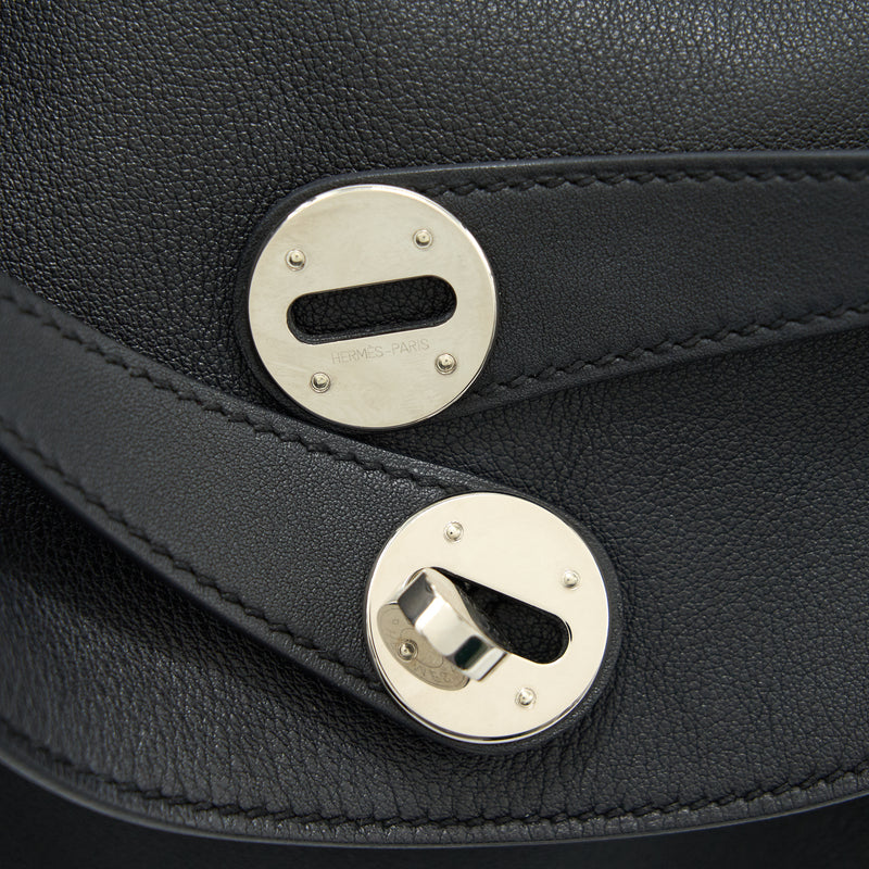 HERMES Lindy 30 Swift in Black SHW Stamp X
