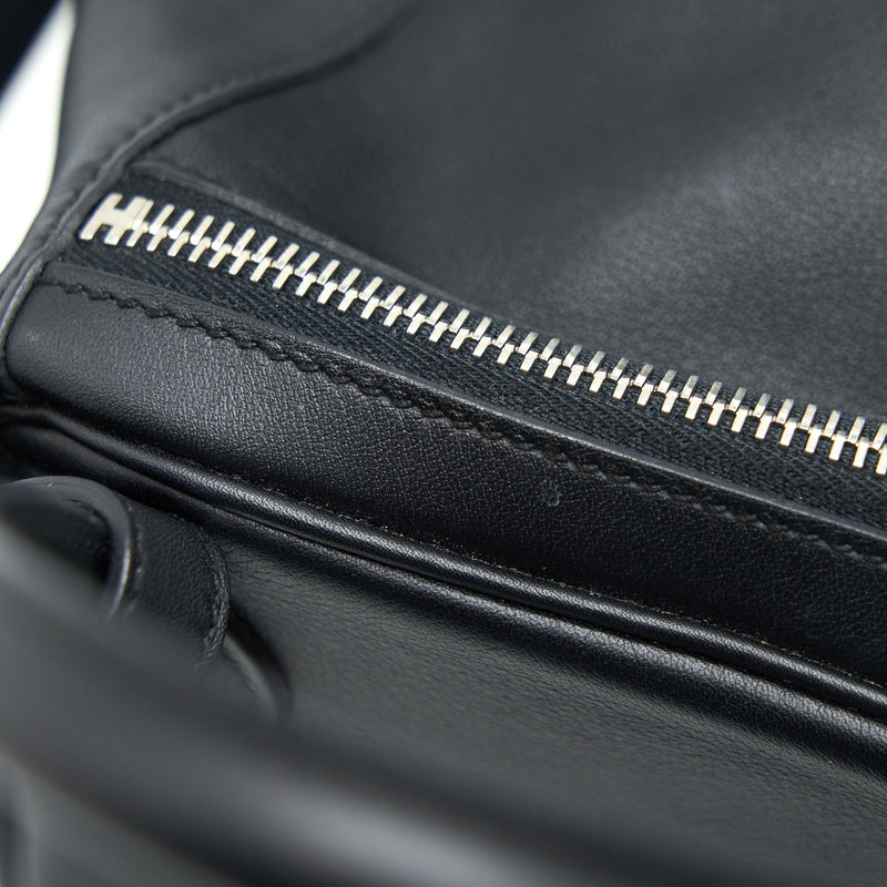 HERMES Lindy 30 Swift in Black SHW Stamp X