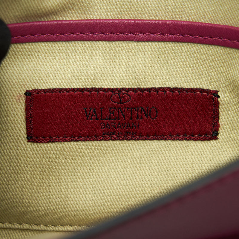 Valentino Rockstud Flap Bag Dark Pink LGHW