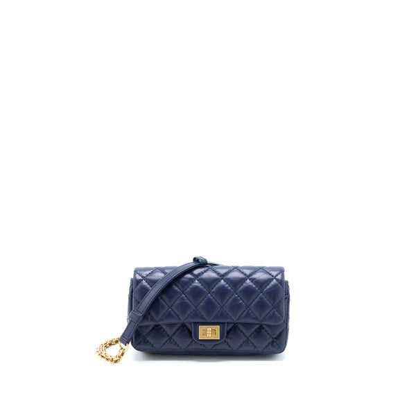 Chanel 2.55 Reissue Mini Waist Belt Bag Aged Calfskin Navy GHW