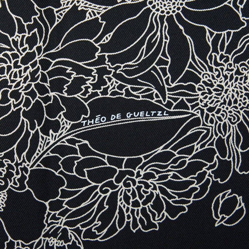 Hermes 90 X 90 Silk Scarf Robe Levered Black/White