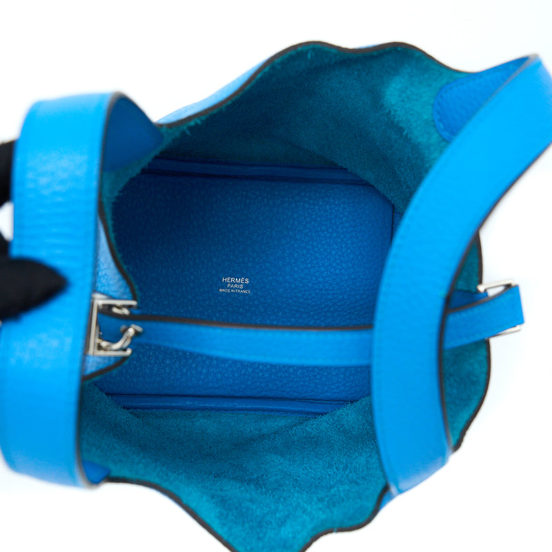 Hermes Picotin 18 Clemence Blue SHW Stamp A