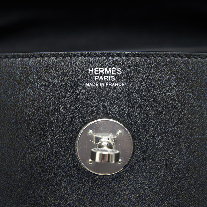 HERMES Lindy 30 Swift in Black SHW Stamp X