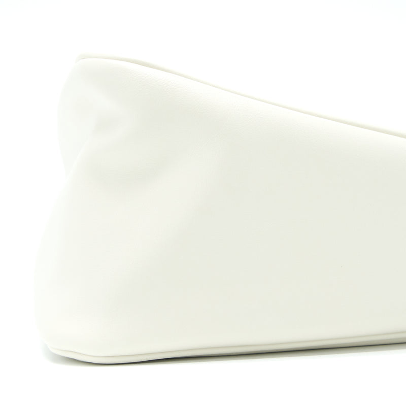 Prada Triangle Leather Shoulder Bag White SHW