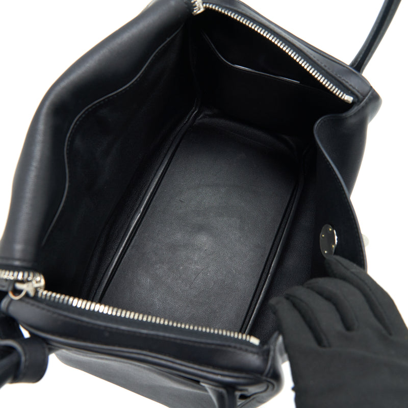HERMES Lindy 30 Swift in Black SHW Stamp X