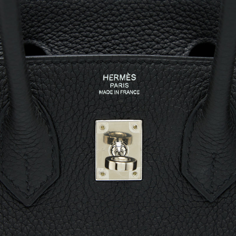 Hermes Birkin 25 Togo Black SHW Stamp X