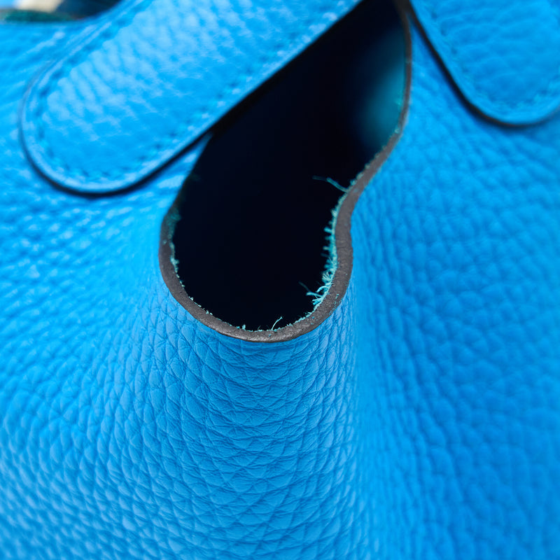 Hermes Picotin 18 Clemence Blue SHW Stamp A