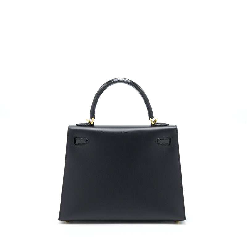 Hermes Kelly 25 Sellier Touch Madame / Crocodile Black GHW Stamp Z
