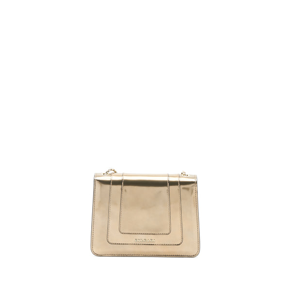 Bvlgari Serpenti Forever Shoulder Bag Patent Metallic Gold GHW