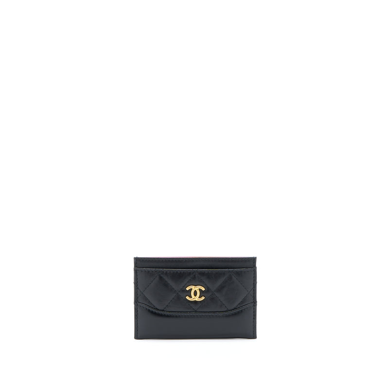 Chanel Gabrielle Card Holder Aged Calfskin Black GHW