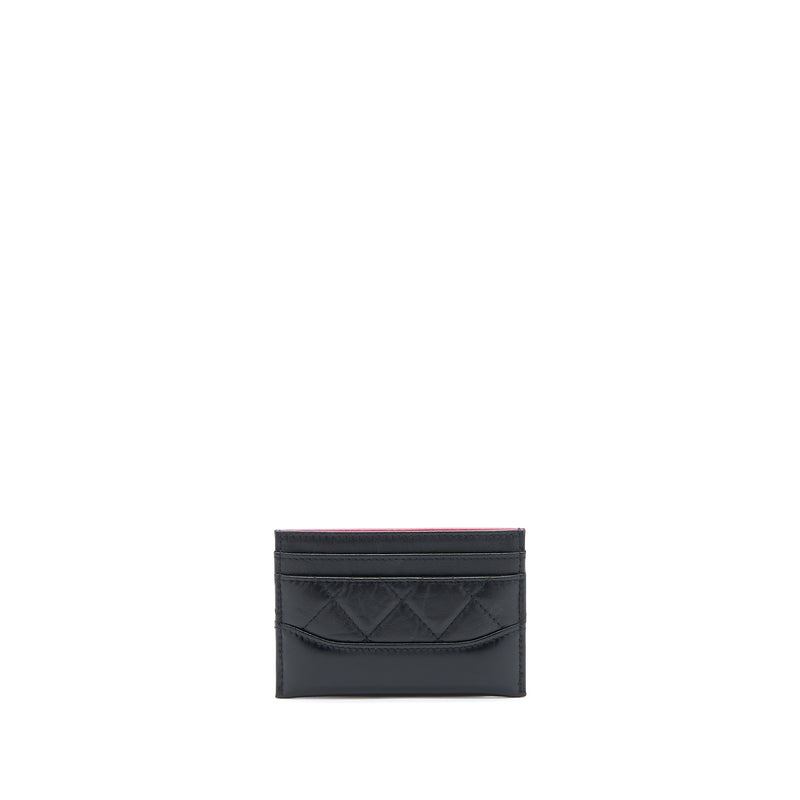 Chanel Gabrielle Card Holder Aged Calfskin Black GHW