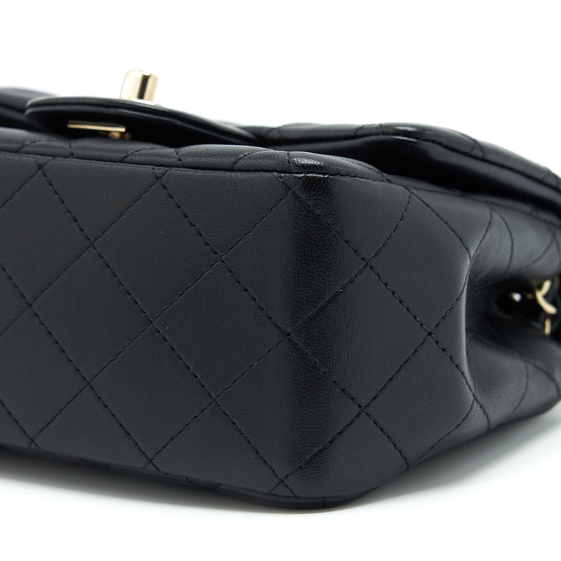 Chanel Mini Square Flap Bag Lambskin Black LGHW