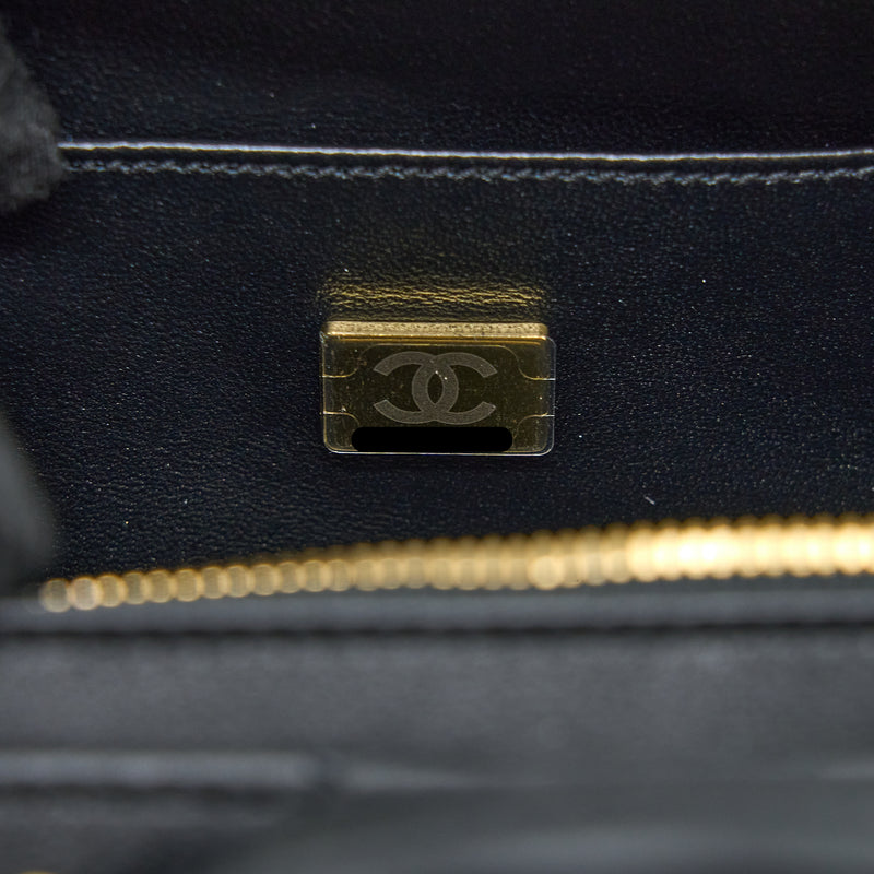 Chanel 22B Small Vanity Case Calfskin Black GHW (Microchip)