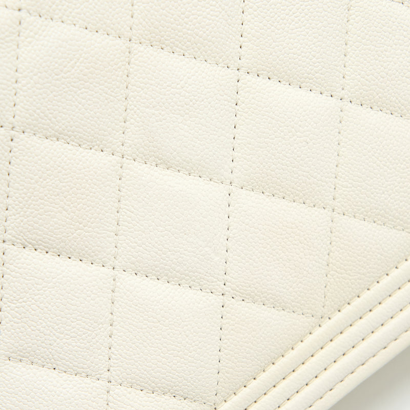 Chanel Boy Wallet On Chain Caviar White LGHW