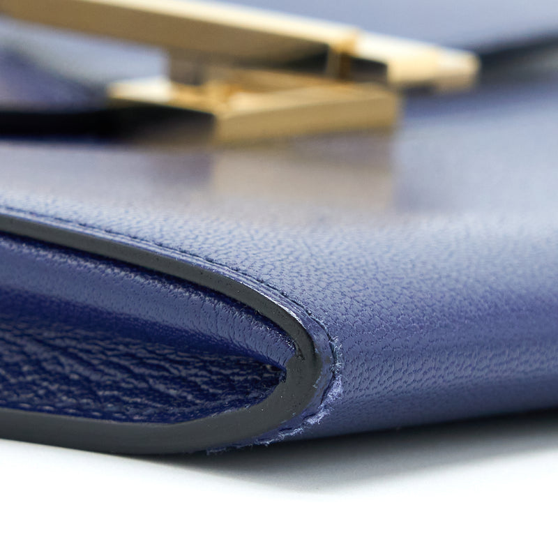 Hermes Cinhetic To Go Chevre Chamkila Blue Sapphire GHW Stamp D