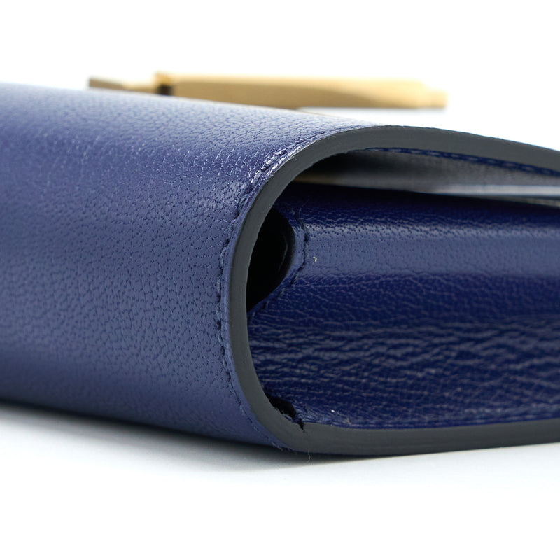 Hermes Cinhetic To Go Chevre Chamkila Blue Sapphire GHW Stamp D