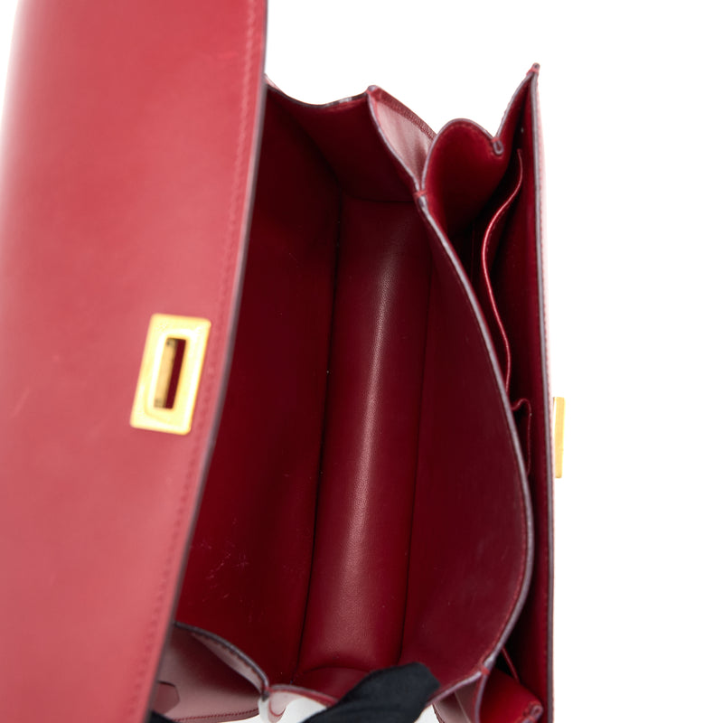 Celine Medium Classic Box Bag Calfskin Red GHW