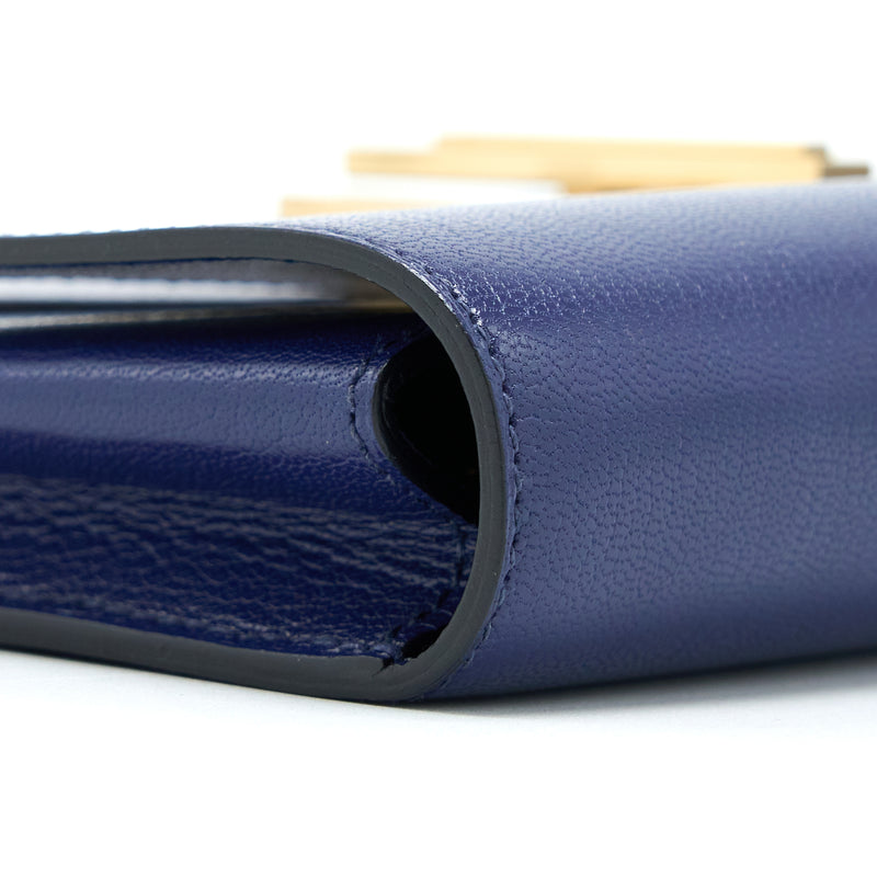 Hermes Cinhetic To Go Chevre Chamkila Blue Sapphire GHW Stamp D