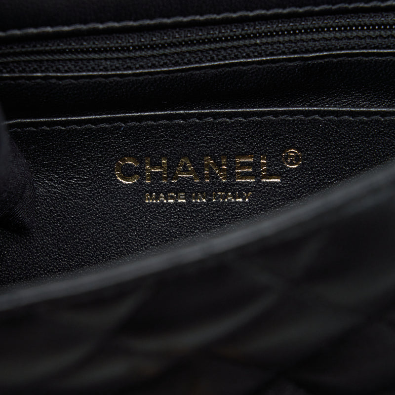 Chanel Mini Square Flap Bag Lambskin Black LGHW