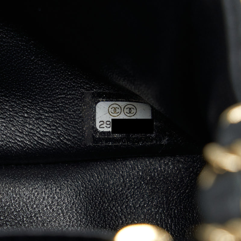 Chanel Mini Square Flap Bag Lambskin Black LGHW