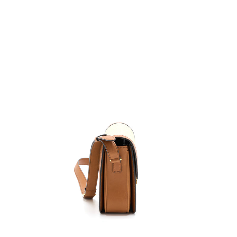 Celine Medium Triomphe Bag in Textile Natural Calfskin GHW