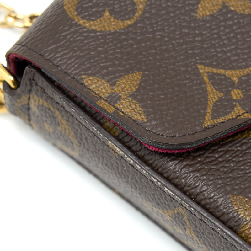 Louis Vuitton Pochette Felicie Chain Wallet Cross Body Brown Monogram -  MyDesignerly