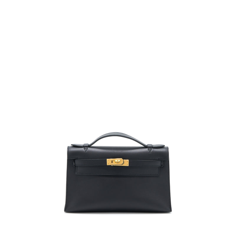 Hermes Kelly Pochette Swift Black GHW Stamp Y