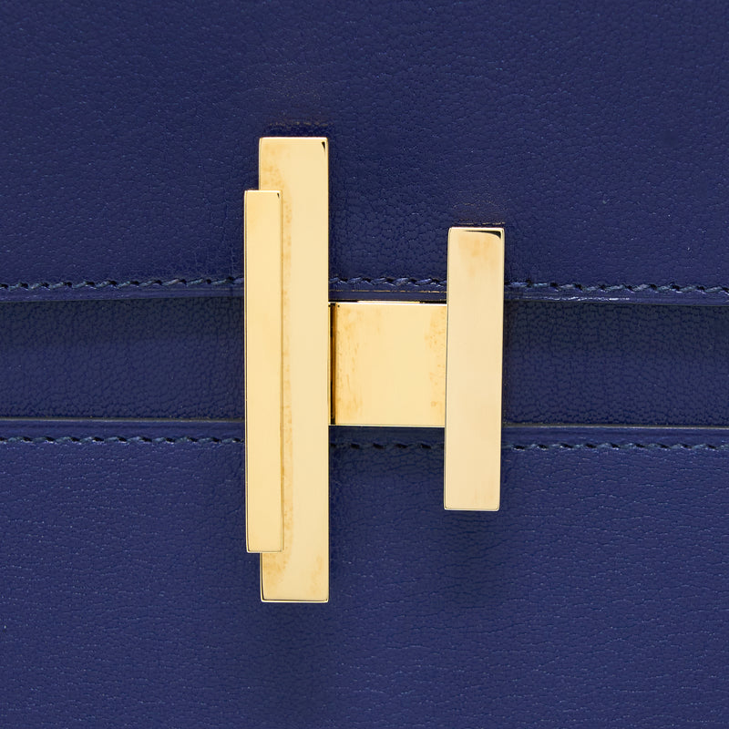 Hermes Cinhetic To Go Chevre Chamkila Blue Sapphire GHW Stamp D