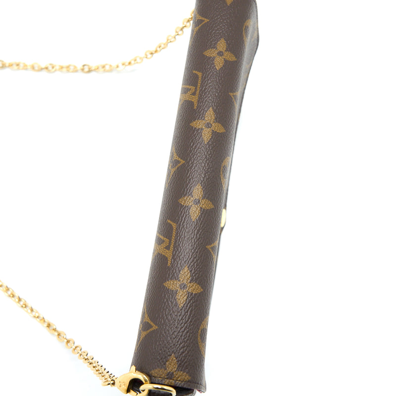 Authentic Louis Vuitton Felicie Pochette Chain Strap Gold