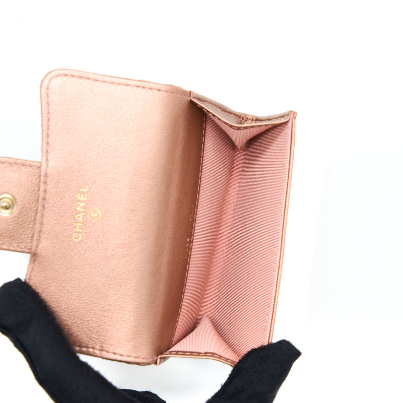 Chanel 2.55 Reissue Flap Card Holder Metallic Grained Calfskin Rose Gold RGHW