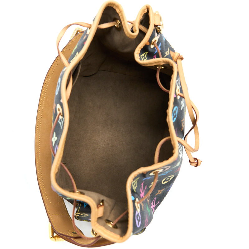 Louis Vuitton Petit Noe Black Monogram Multicolour GHW