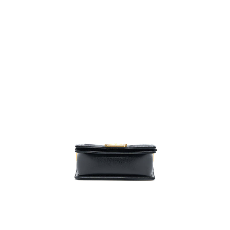 Chanel Small Boy Bag Caviar Black GHW (Microchip)