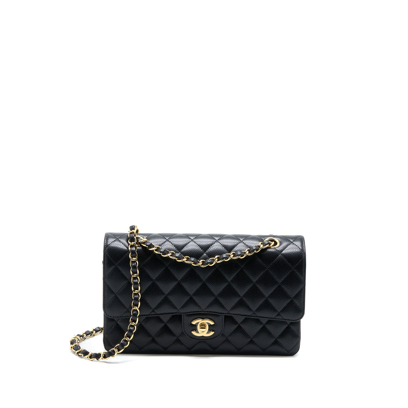 Chanel Medium Classic Double Flap Bag Caviar Black GHW (Microchip)