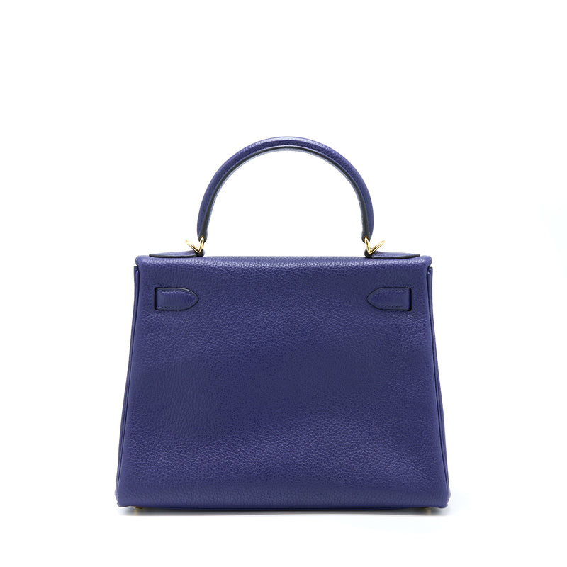 Hermes Kelly 28 Clemence Bleu Encre GHW Stamp D