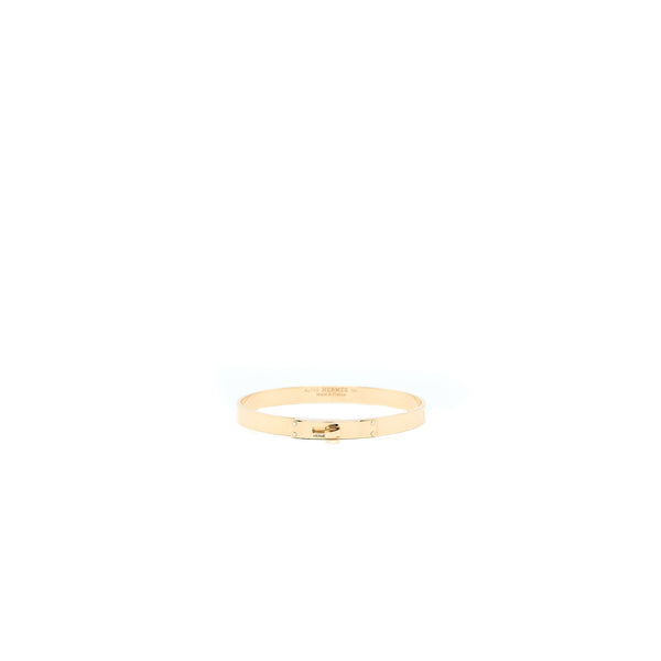 Hermes Size SH Kelly Bracelet Small Model Rose Gold 4 Diamonds