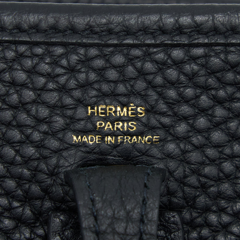 Hermes Mini Evelyne Clemence Black GHW Stamp D