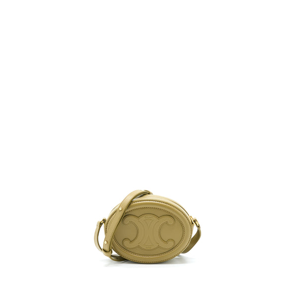 Celine Crossbody Oval Purse Calfskin Olive GHW