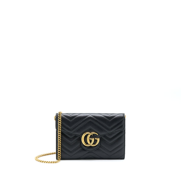 Gucci Marmont Wallet On Chain Black GHW