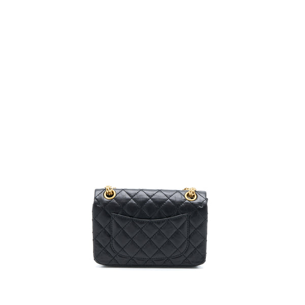 Chanel Mini 2.55 Reissue Flap Bag Aged Calfskin Black Brushed GHW (Microchip)