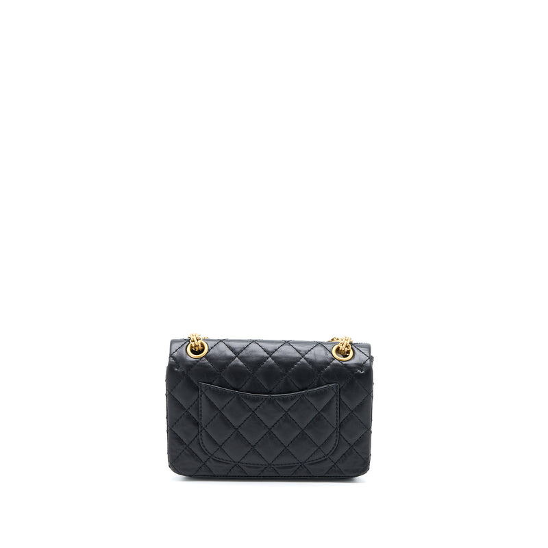 Chanel Mini 2.55 Reissue Flap Bag Aged Calfskin Black Brushed GHW (Microchip)