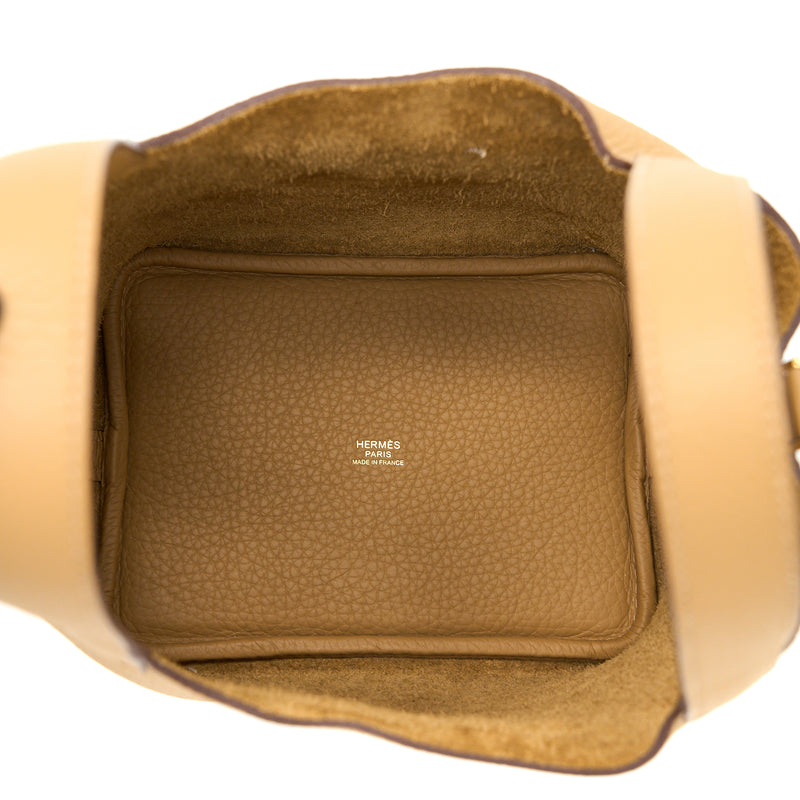 Hermes Picotin 18 Lock Bag Clemence Biscuit GHW Stamp Z