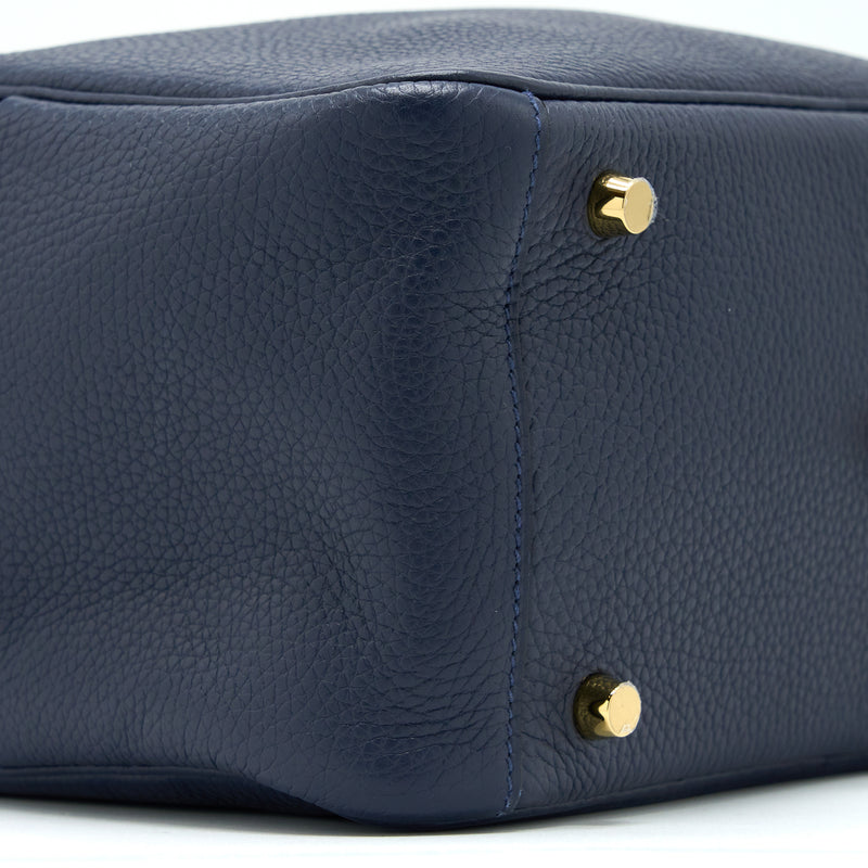 Replica Hermes Birkin 25cm Bag In Navy Blue Clemence Leather GHW